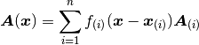 \TA(\Vx) &= \sum_{i=1}^n f\incl{i} (\Vx-\Vx\incl{i}) \TA\incl{i}